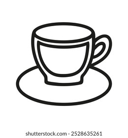 Simple hand drawn coffee cup or tea, americano or cappuccino. Kitchen utensils doodle illustration