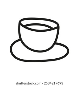 Simple hand drawn coffee cup or tea. Kitchen utensils doodle illustration