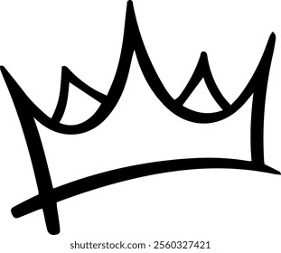 Simple, hand drawn crown representing royalty, power, and authority, suitable for various design projects related to leadership, monarchy, or achievement