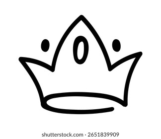 Simples, coroa desenhada à mão representando a realeza, poder e autoridade, criada com uma linha contínua para um design minimalista e elegante, adequado para vários projetos de design