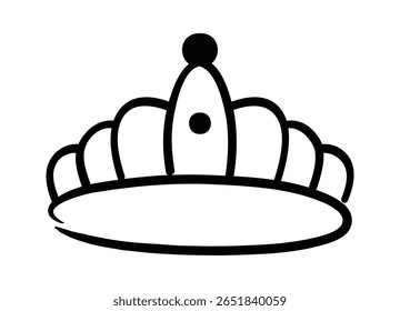Coroa simples desenhada à mão representando a realeza, o poder e a autoridade, adequada para vários projetos de design relacionados com a monarquia, a liderança ou a realização