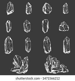 Simple hand drawn crystals/ gems set.