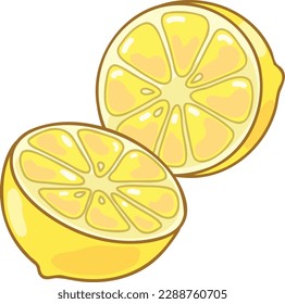 Ilustración de limón de corte con mano simple