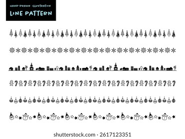 Simple hand drawn cute winter picture frames set