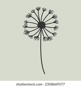 flor de diente de león dibujada a mano. utilizado para decoración, elemento, tarjeta de saludo, banner, etc. vectores gráficos.