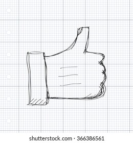 Simple hand drawn doodle of a hand