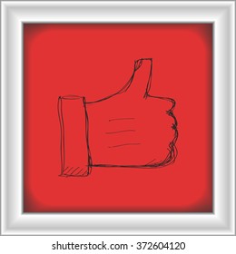 Simple hand drawn doodle of a hand