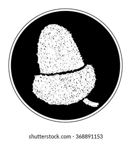Simple hand drawn doodle of an acorn