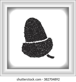 Simple hand drawn doodle of an acorn