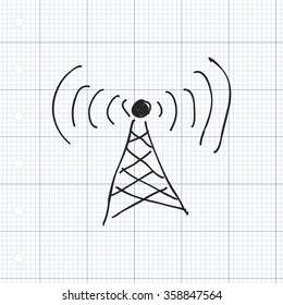 Simple hand drawn doodle of a aerial