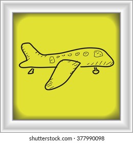 Simple hand drawn doodle of an aeroplane