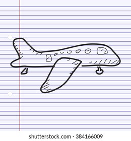 Simple hand drawn doodle of an aeroplane