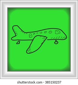 Simple hand drawn doodle of an aeroplane