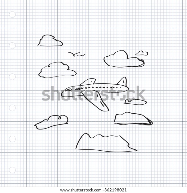 Simple Hand Drawn Doodle Aeroplane Stock Vector Royalty Free 362198021