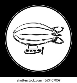 Simple hand drawn doodle of an airship