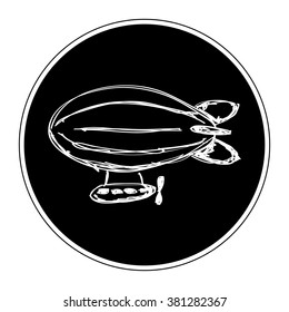 Simple hand drawn doodle of an airship