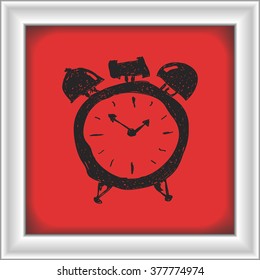 Simple hand drawn doodle of an alarm clock