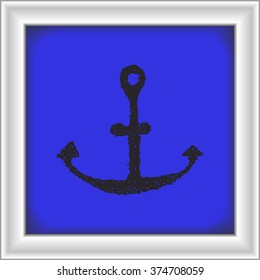 Simple hand drawn doodle of an anchor