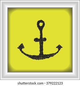 Simple hand drawn doodle of an anchor