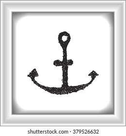 Simple hand drawn doodle of an anchor
