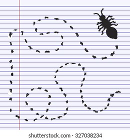 Simple hand drawn doodle of an ant