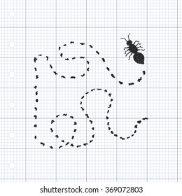 Simple hand drawn doodle of an ant