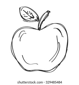 Simple Hand Drawn Doodle Of An Apple