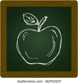 Simple hand drawn doodle of an apple