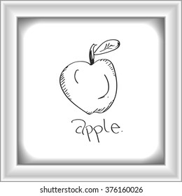 Simple hand drawn doodle of an apple