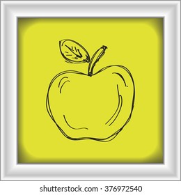 Simple hand drawn doodle of an apple