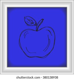 Simple hand drawn doodle of an apple