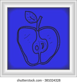 Simple hand drawn doodle of an apple