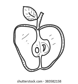 Simple hand drawn doodle of an apple