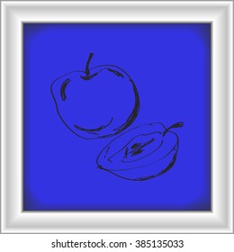 Simple hand drawn doodle of an apple