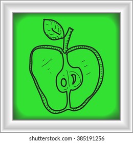 Simple hand drawn doodle of an apple