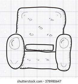Simple hand drawn doodle of an armchair