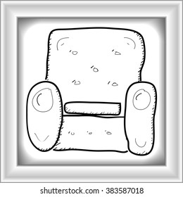 Simple hand drawn doodle of an armchair