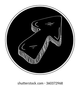 Simple hand drawn doodle of an arrow