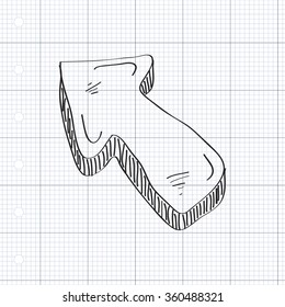Simple hand drawn doodle of an arrow