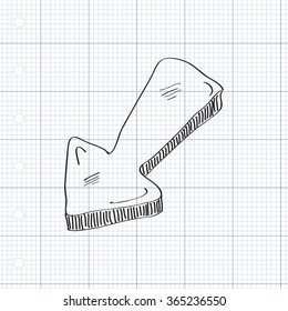 Simple hand drawn doodle of an arrow