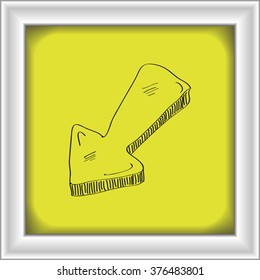 Simple hand drawn doodle of an arrow