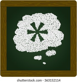 Simple hand drawn doodle of an asterix thought bubble