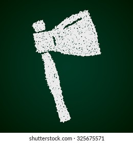 Simple hand drawn doodle of an axe