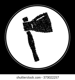 Simple hand drawn doodle of an axe