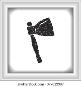 Simple hand drawn doodle of an axe