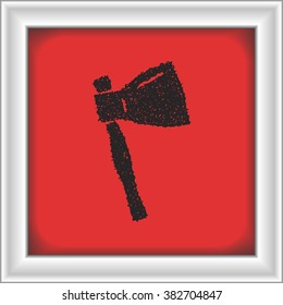 Simple hand drawn doodle of an axe