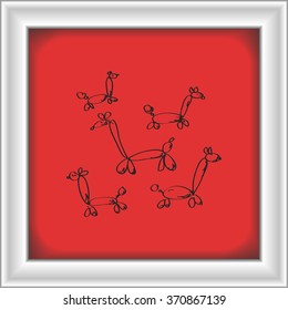 Simple hand drawn doodle of balloon animals