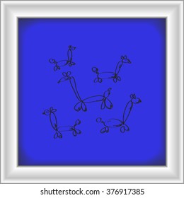 Simple hand drawn doodle of balloon animals