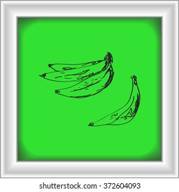 Simple hand drawn doodle of a banana