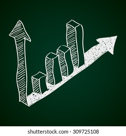 Simple hand drawn doodle of a bar graph